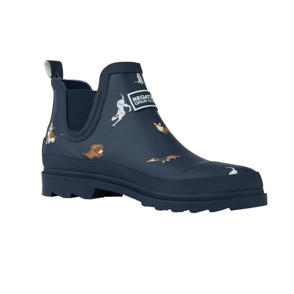 Regatta Womens/Ladies Harper Dog Print Low Wellington Boots - Navy - 