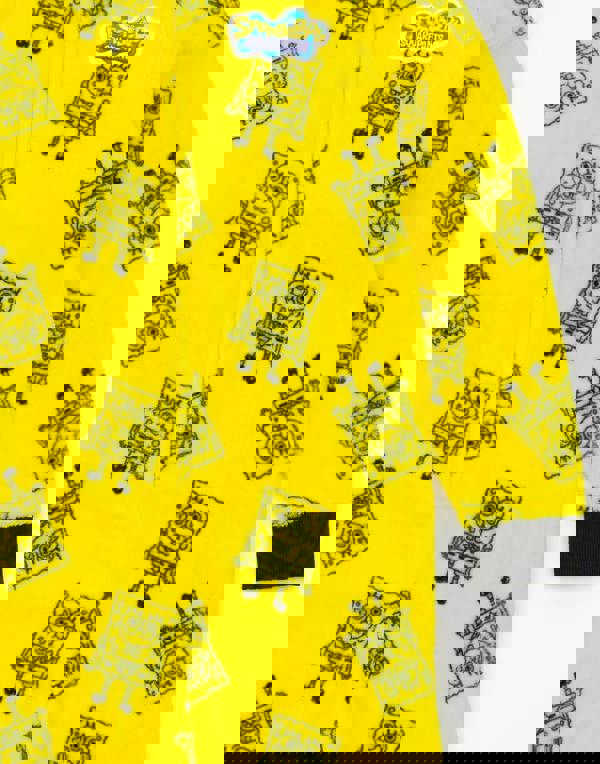 SpongeBob SquarePants Unisex Kids Yellow Novelty 3D Character Hood With All-Over Print Body Onesie