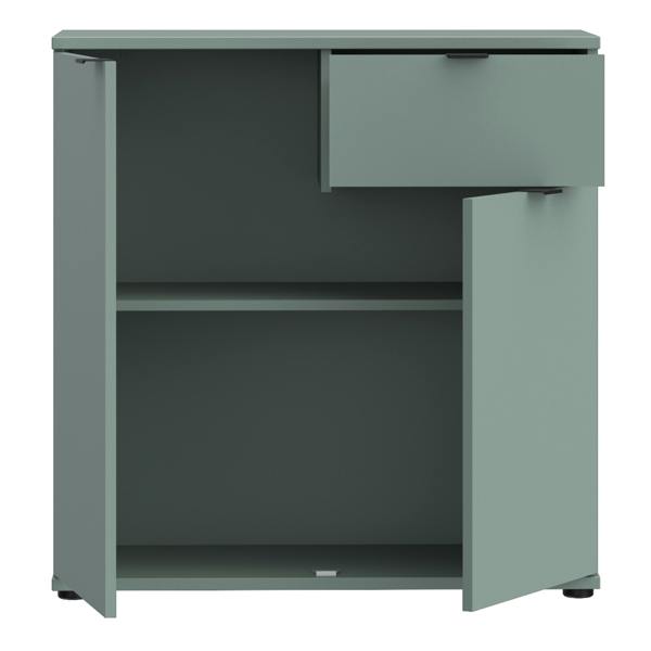 Furniture To Go Ganymede 2 Door Cupboard with Drawer in Sage Green