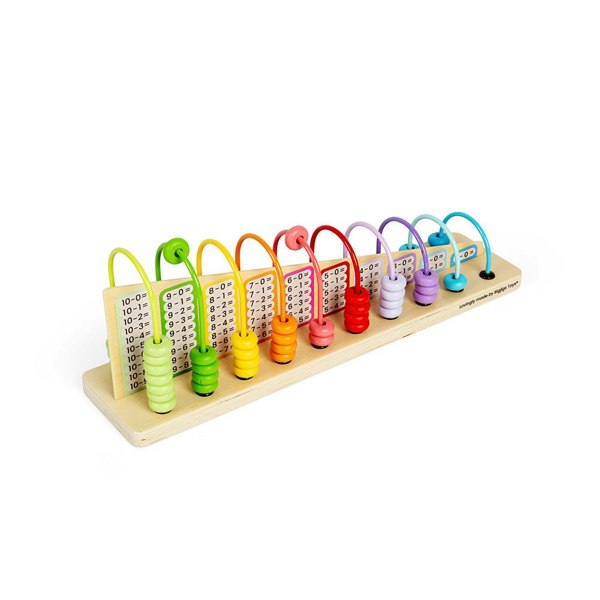 Bigjigs Toys Wooden Colourful Rainbow Counting Abacus