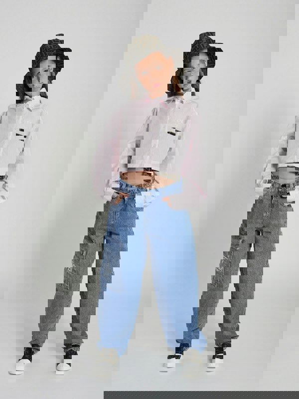 Fendi Kids Washed Denim Jeans in Blue