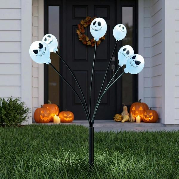 Garden Greatness 6-Stem Spooky Skull Halloween Stake Light