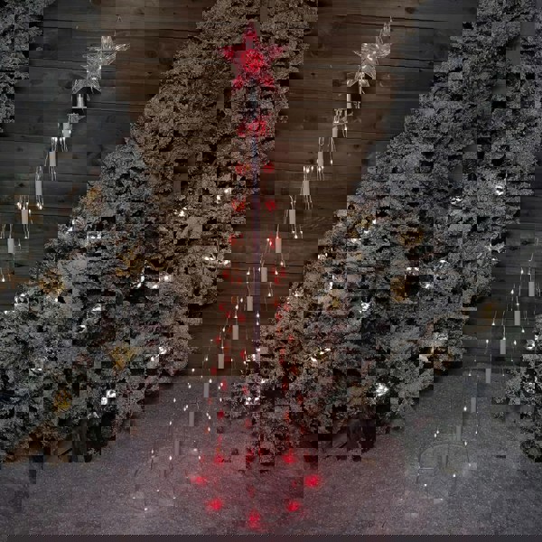 Samuel Alexander 150cm (5ft) White Metal Maypole Tree with 106 Rainbow LED Wire Lights and Remote