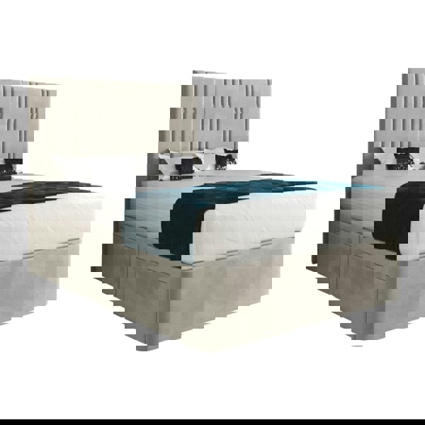 Casa Magna Marcelo Upholstered Soft Velvet Bed Frame - Cream