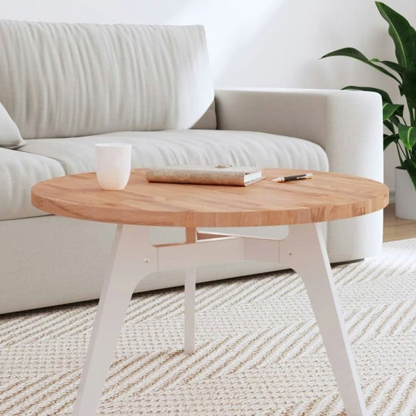 Berkfield Table Top �_�”�_70x2.5 cm Round Solid Wood Beech