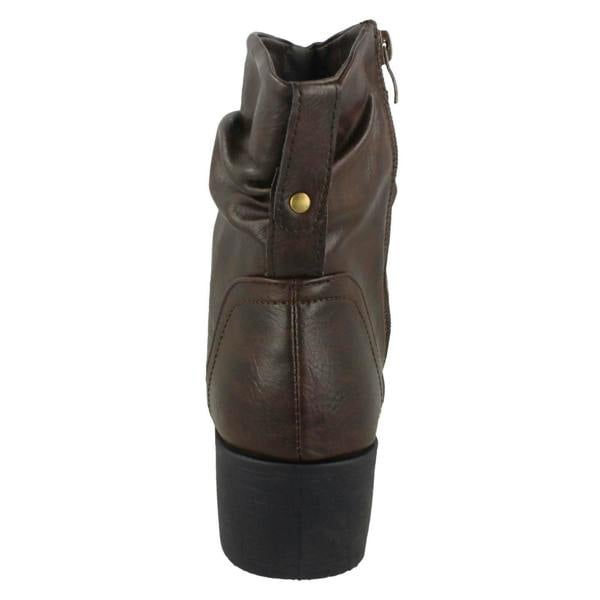 Spot On Ladies Spot On Rouched Ankle Boots
