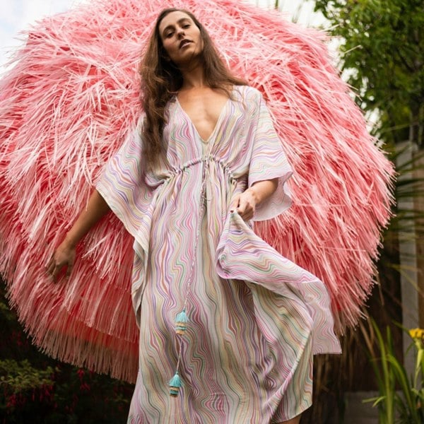 Selina Pastel Candy Maxi Kaftan