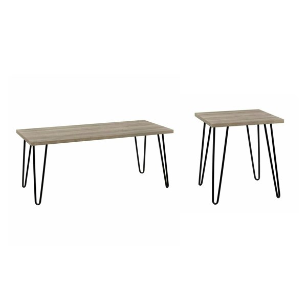 Dorel Home Owen Retro End Table in Rustic Oak Look