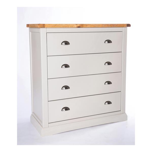 Loreo 4 Drawer Chest of Drawers Chrome Cup Handle