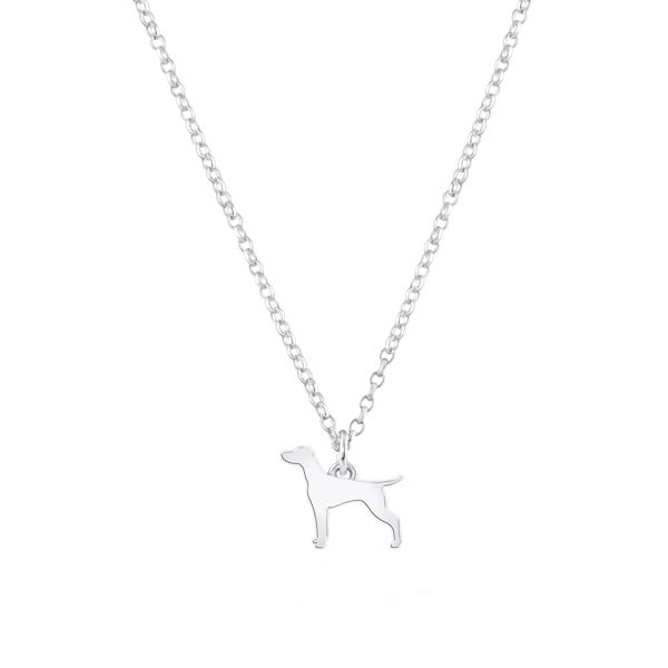Vizsla Silhouette Silver Necklace - Personalised - MYLEE London