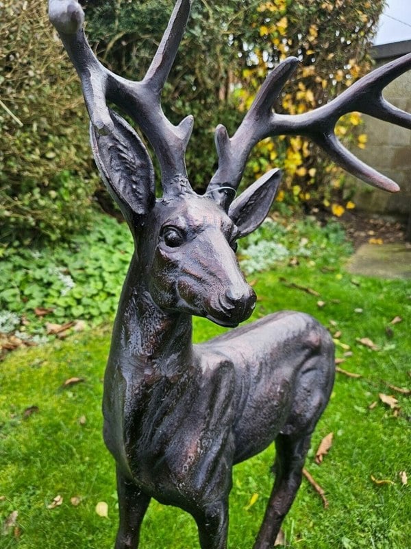 Inspirational Gifting Standing Stag Buck Ornament cast from Aluminium - Large