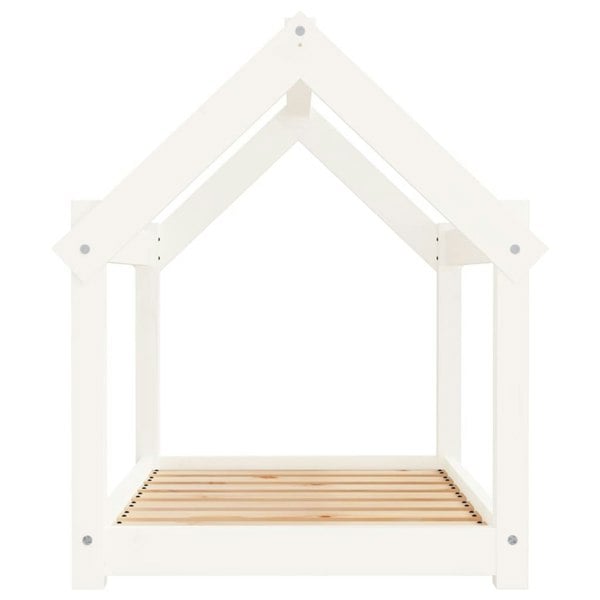 Berkfield Dog Bed White 81x60x70 cm Solid Wood Pine