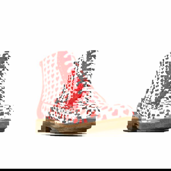 Embassy London Hatter - Love Struck - Women's ankle boot with red hearts print on white leather