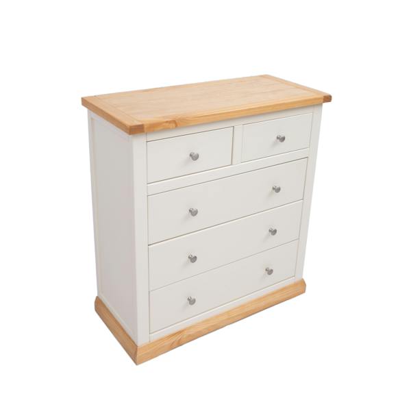 Cabinet Bits Trevi 5 Drawer Chest of Drawers Chrome Knob