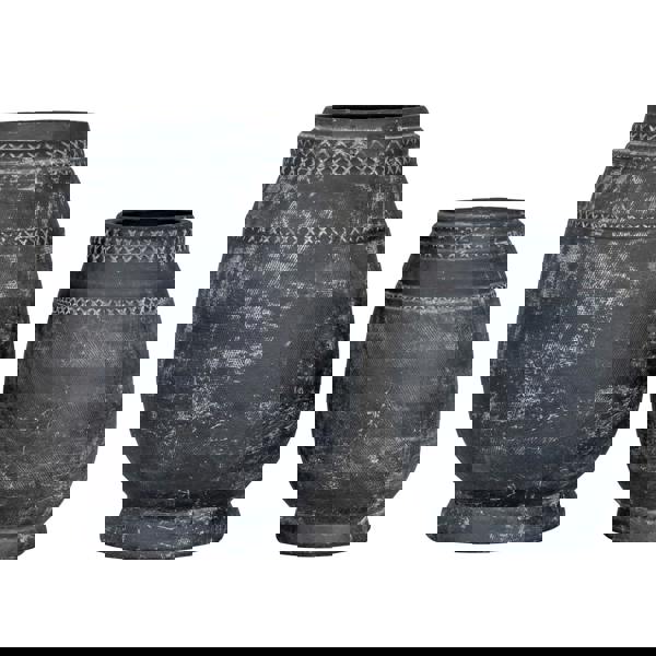 Hill Interiors Etched Collection Tall Vase - Black - 