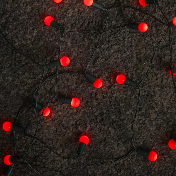 Samuel Alexander 50 LED Pearl Berry Multi-Action Christmas String Lights in Red