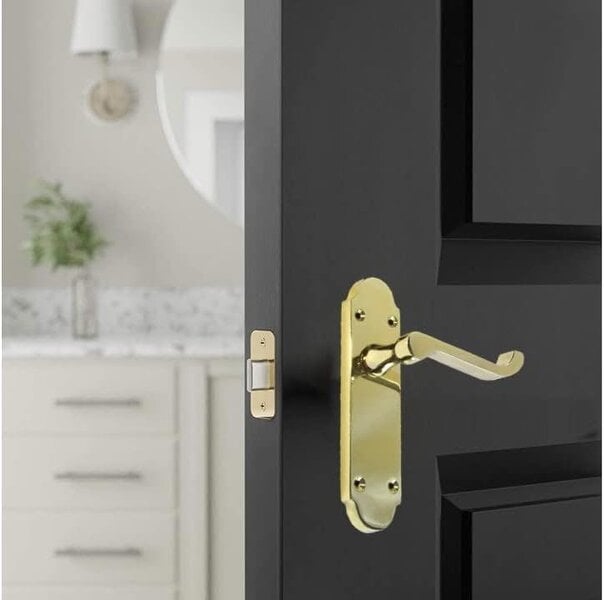 EDH Door Hardware Brass Plated Internal Door Handles - Door Handles Internal Sets, Brass Door Handle Set for Internal Doors