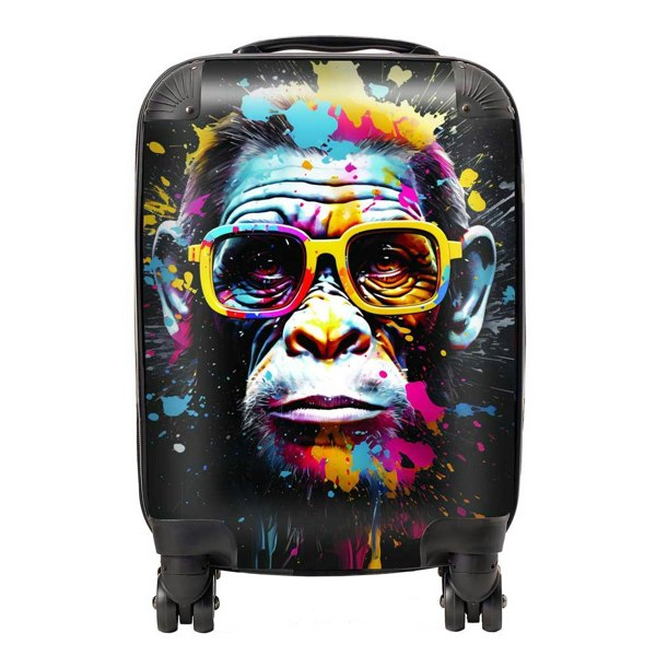 Warren Reed Coloured Splashart Monkey Face Suitcase