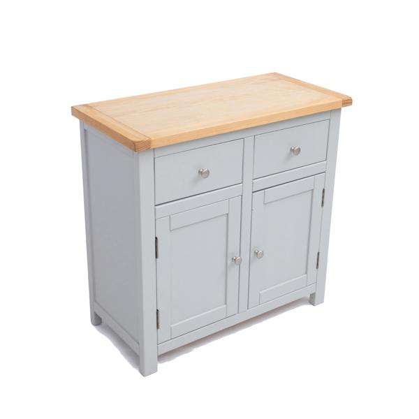 Cabinet Bits Argenta Light Grey 2 Drawer 2 Door Sideboard Chrome Knob