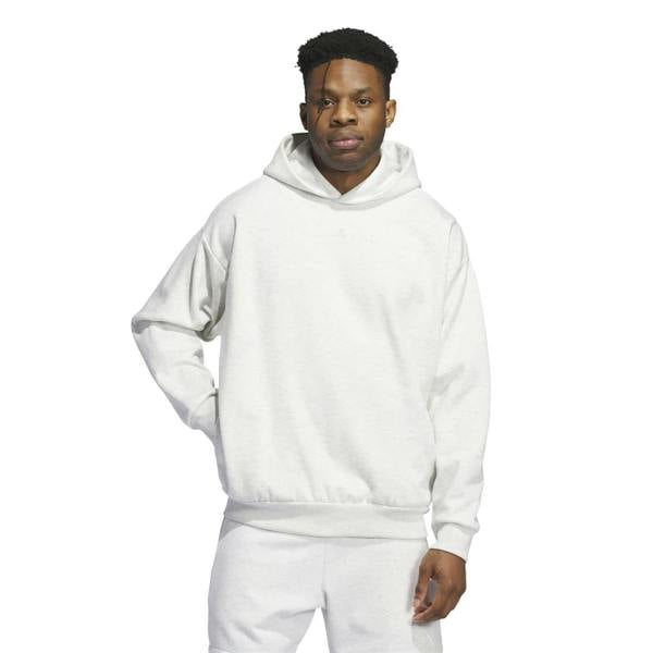 Adidas Unisex Adult Back Print Drop Shoulder Hoodie - Grey Melange - 