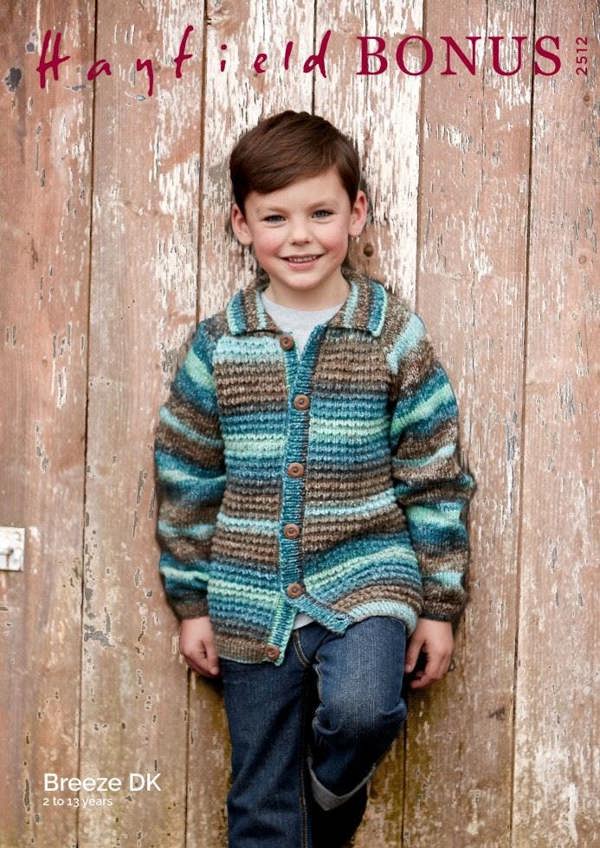 Hayfield Bonus Breeze DK Knitting Pattern 2512, Cardigans, Jackets for Kids, 2 - 13 Years