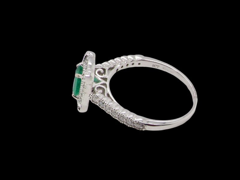 Vintage Tom A  NEW Emerald and Diamond cluster ring