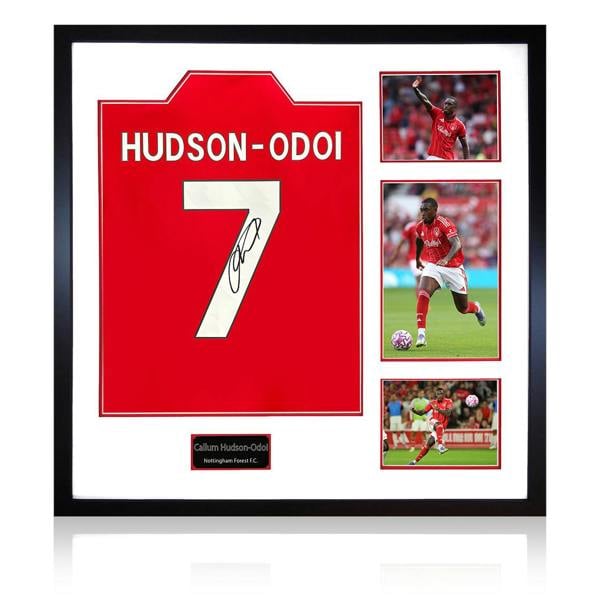 Callum Hudson-Odoi Signed Nottingham Forest Shirt Elite Frame