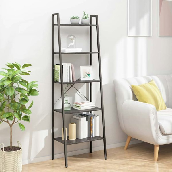 Berkfield 5-Tier Standing Shelf Black 56x35x174 cm