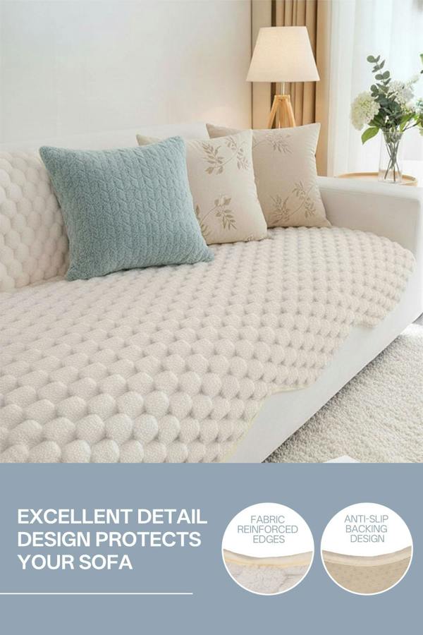 Living and Home Non-Slip Faux Plush Sofa Protector