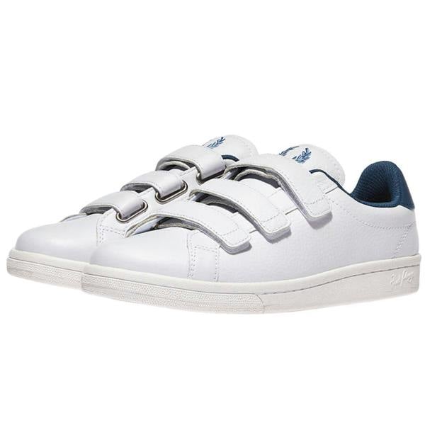 Fred Perry Mens Leather Trainers - White/Blue - 