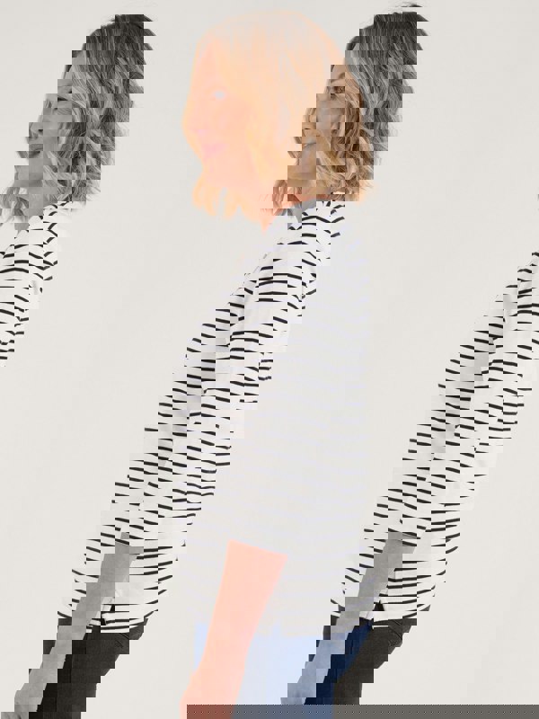 PennyPlain Yarn Dye Stripe Top - Ivory/french Navy