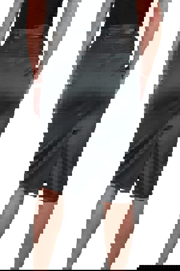 Paulo Due Women's Belted Satin Knee Length Pencil Skirt