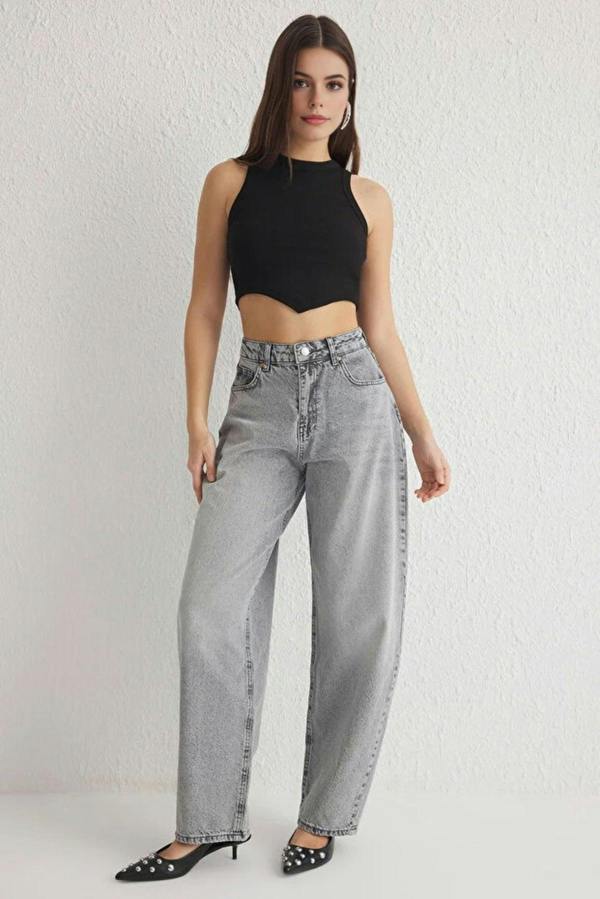 WOVCOR Normal Waist Loose Baggy Jeans