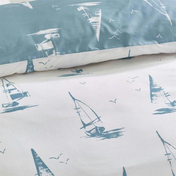 Salcombe Boats Soft Blue Duvet Cover Set