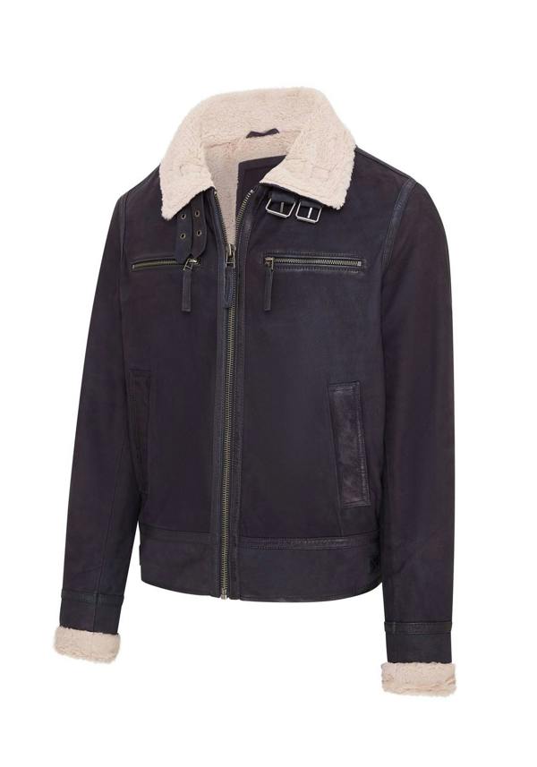 Infinity Leather Mens Real Sheep Suede Bomber Aviator Jacket - Sandnes