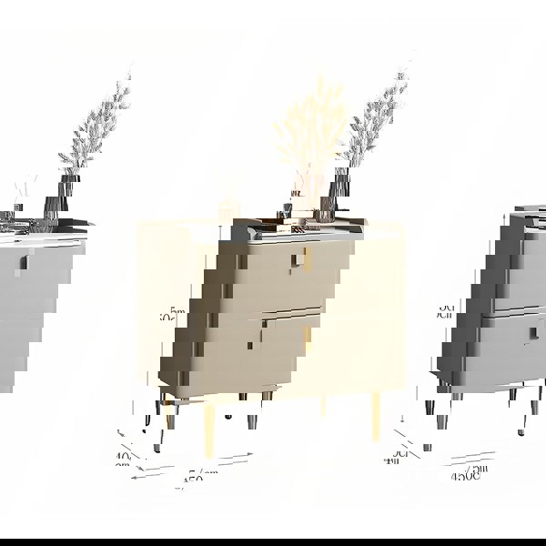 Ana Bedside Table Light Grey, 50cm For Display With Damage-Weilai Concept-Weilai Concept