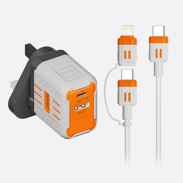 GadJet 2-in-1 Charge & Sync Cable & 2-Port Wall Charger Multipack