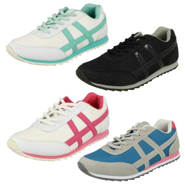 Spot On Ladies Spot On Flat Casual Lace Up Trainers