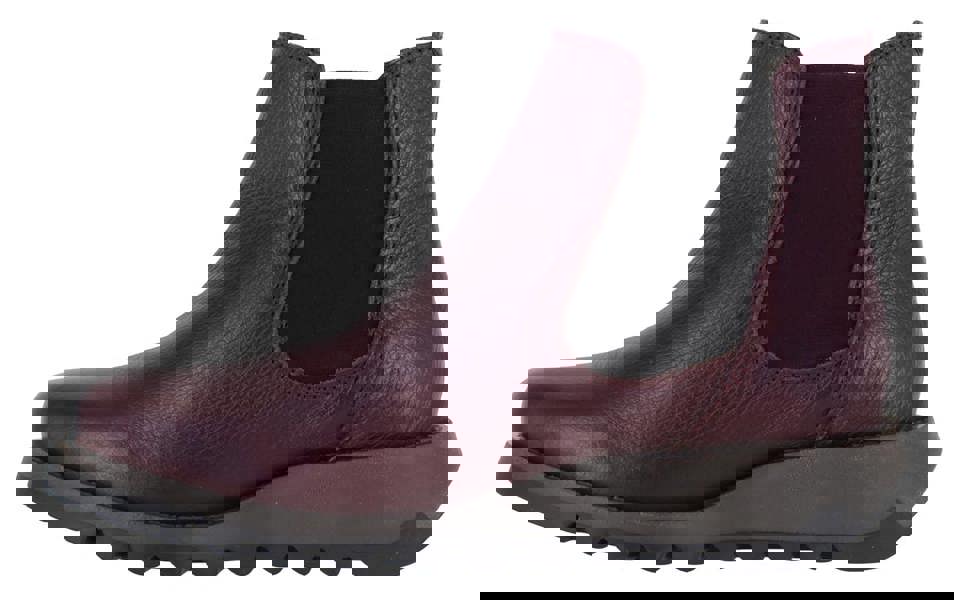 Fly London Salv Womens Wedged Heeled Chelsea Leather Ankle Boots