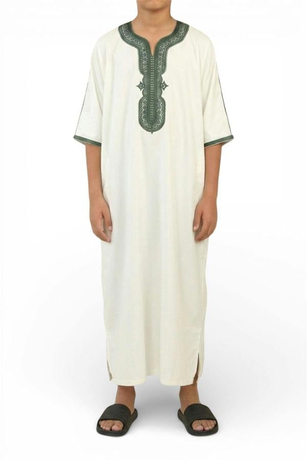 Infinity Leather Kids Boys Moroccan Thobe Robe Djellaba Gandoura Eid Jubba- K-GG008