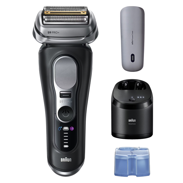 Braun Series 9 PRO+ 9670CC Electric Shaver, Pro SensoAdapt, SmartCare Center - Black