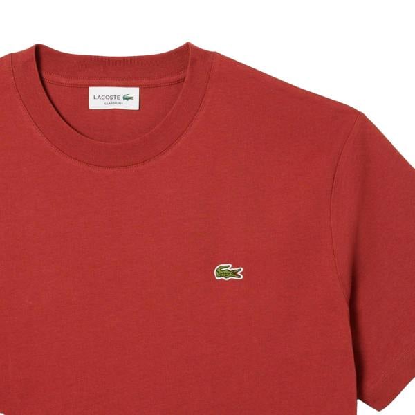 Lacoste Mens Embroidered Logo Cotton T-Shirt - Red - 