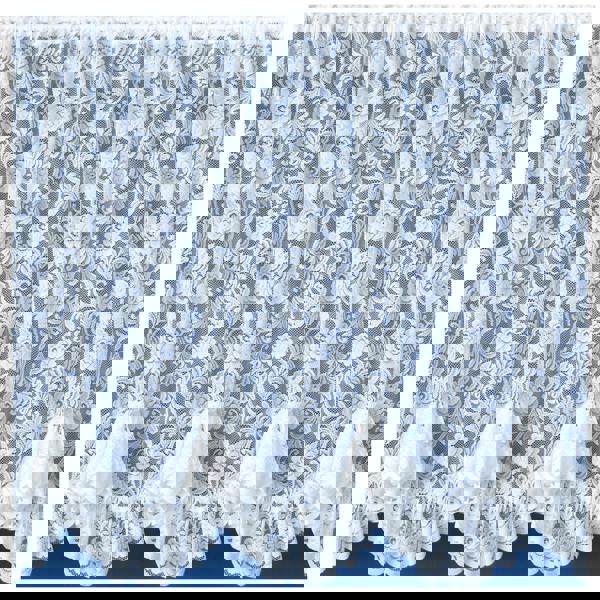 Tyrone Textiles Kew Traditional Floral White Net Curtain Flounce