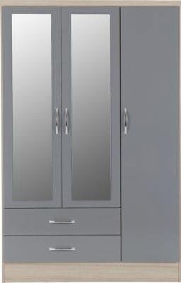 Seconique Nevada 3 Door Wardrobe 4 Piece Bedroom Set