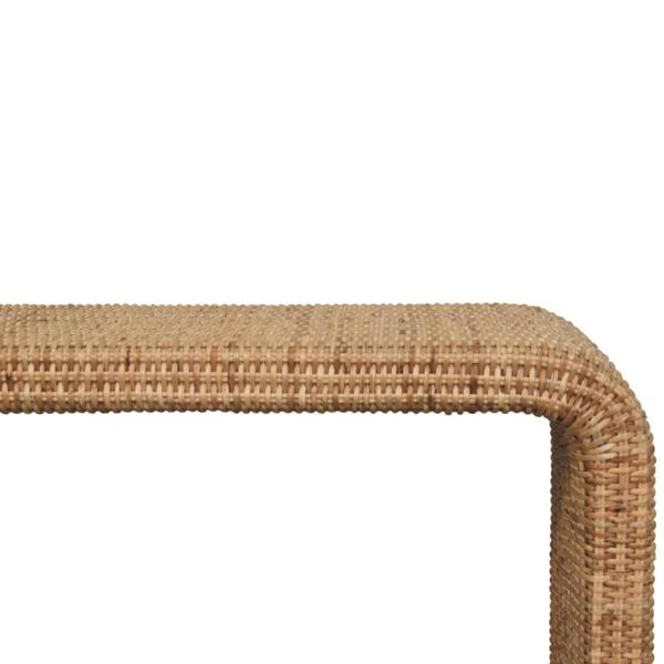 Artisan Furniture Solid Wood Rattan Weave Bench