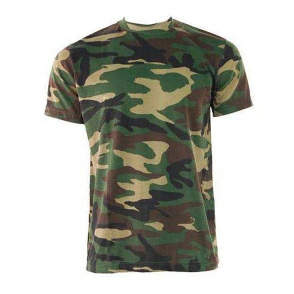 Game Camouflage Short Sleeve T-Shirt in classic camo clothing style suitable for warm weather and outdoor activities