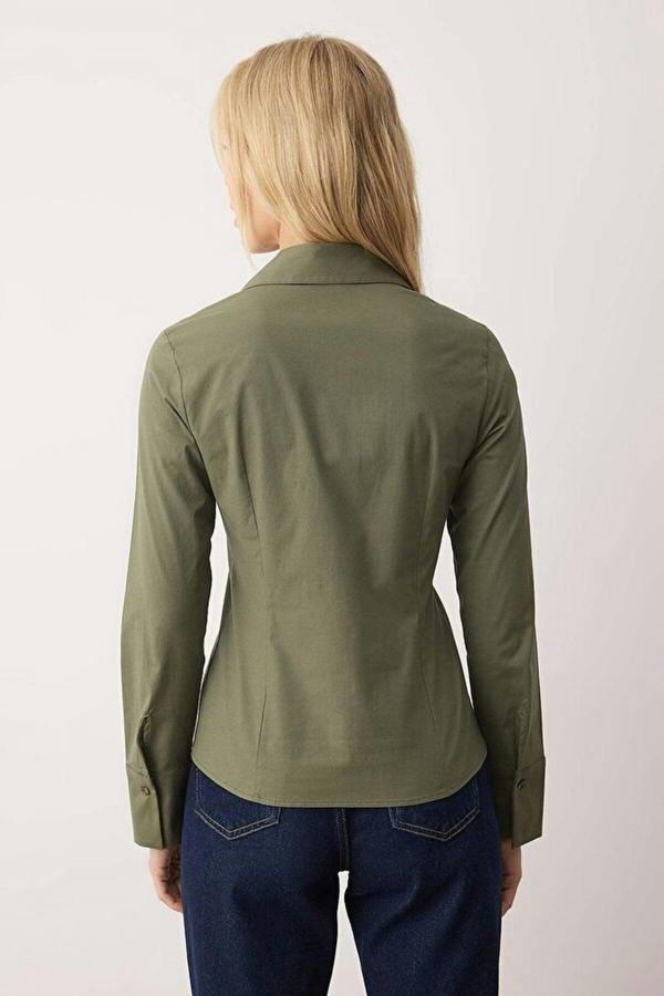 WOVCOR Waist-Fitting Cotton Woven Shirt