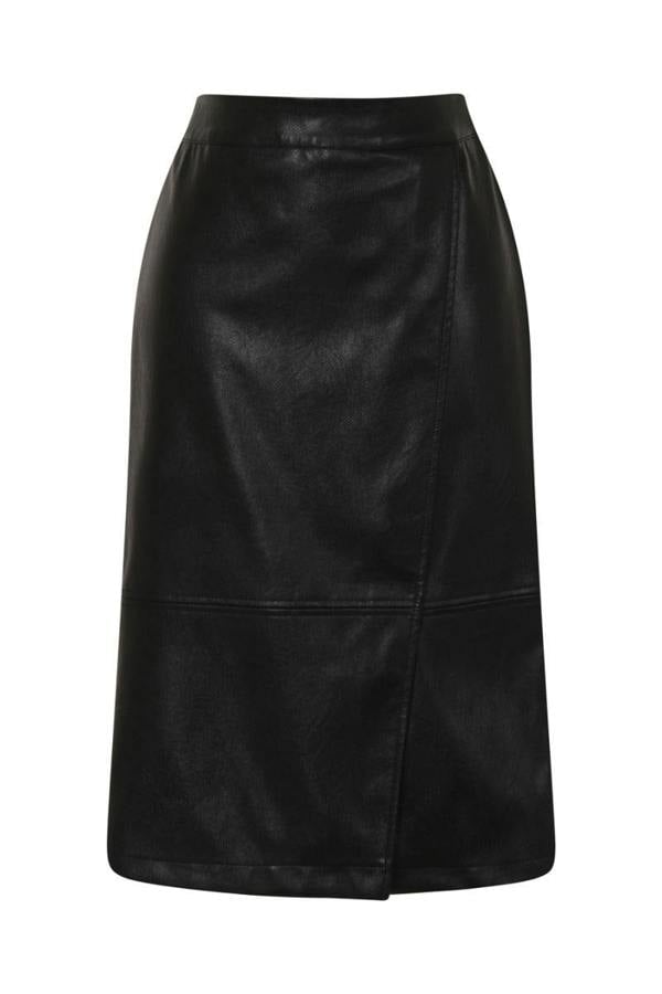 HotSquash Leather Look Wrap Skirt