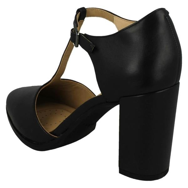 Clarks Ladies Clarks T-Bar Heeled Court Shoes Freva85 Bar