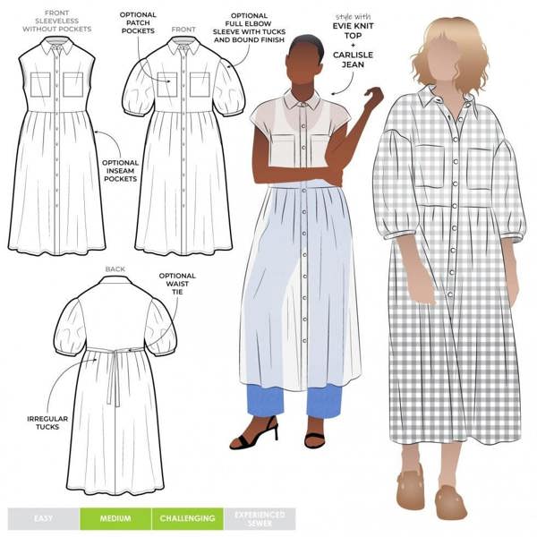 Style Arc Sewing Pattern Emerald Dress - Dresses for Women - Advanced